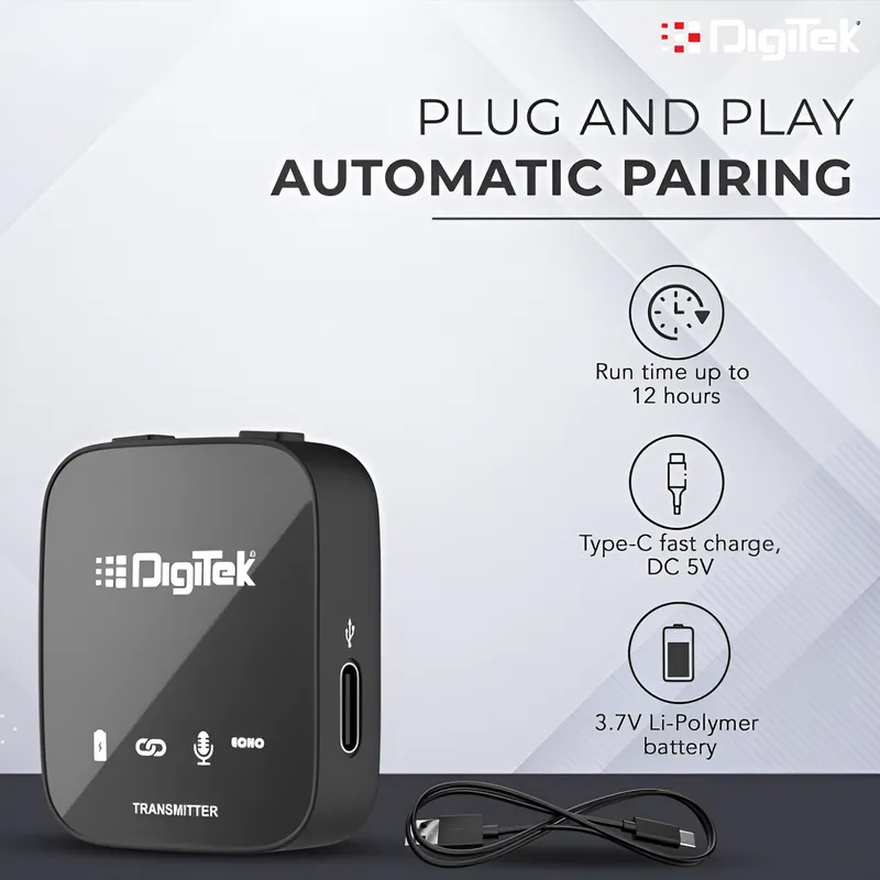 Digitek Wireless Microphone System with ANC Noise Reduction (DWM 101 PRO) view 4